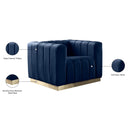 Meridian Marlon Navy Velvet Chair IMAGE 9