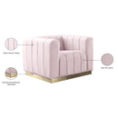 Meridian Marlon Pink Velvet Chair IMAGE 9