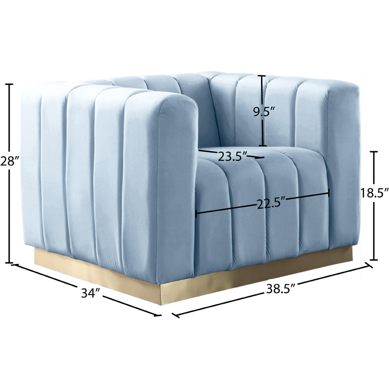 Meridian Marlon Sky Blue Velvet Chair IMAGE 8