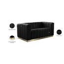 Meridian Marlon Black Velvet Loveseat IMAGE 9