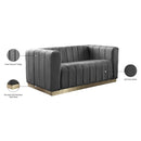 Meridian Marlon Grey Velvet Loveseat IMAGE 9