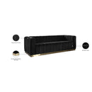 Meridian Marlon Black Velvet Sofa IMAGE 8