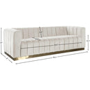 Meridian Marlon Cream Velvet Sofa IMAGE 8