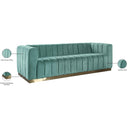 Meridian Marlon Mint Velvet Sofa IMAGE 8