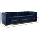 Meridian Marlon Navy Velvet Sofa IMAGE 8