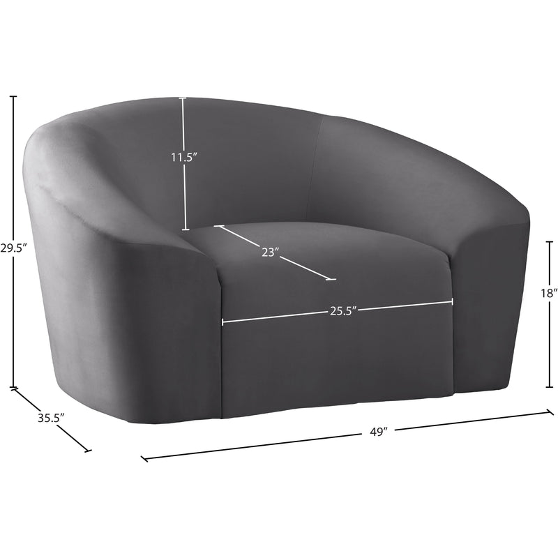 Meridian Riley Grey Velvet Chair IMAGE 8