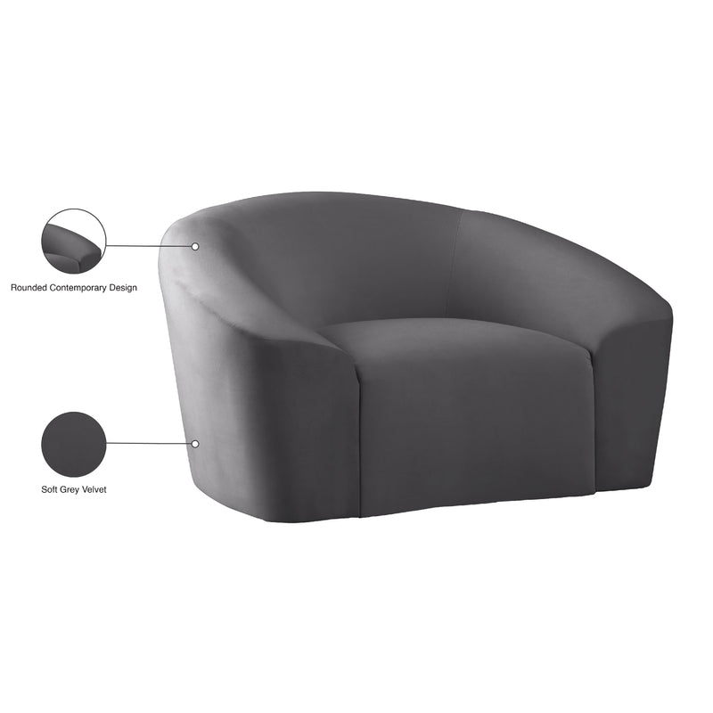 Meridian Riley Grey Velvet Chair IMAGE 9