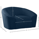 Meridian Riley Navy Velvet Chair IMAGE 8