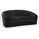 Meridian Riley Black Velvet Loveseat IMAGE 8