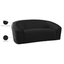 Meridian Riley Black Velvet Loveseat IMAGE 9