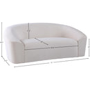 Meridian Riley Cream Velvet Loveseat IMAGE 8