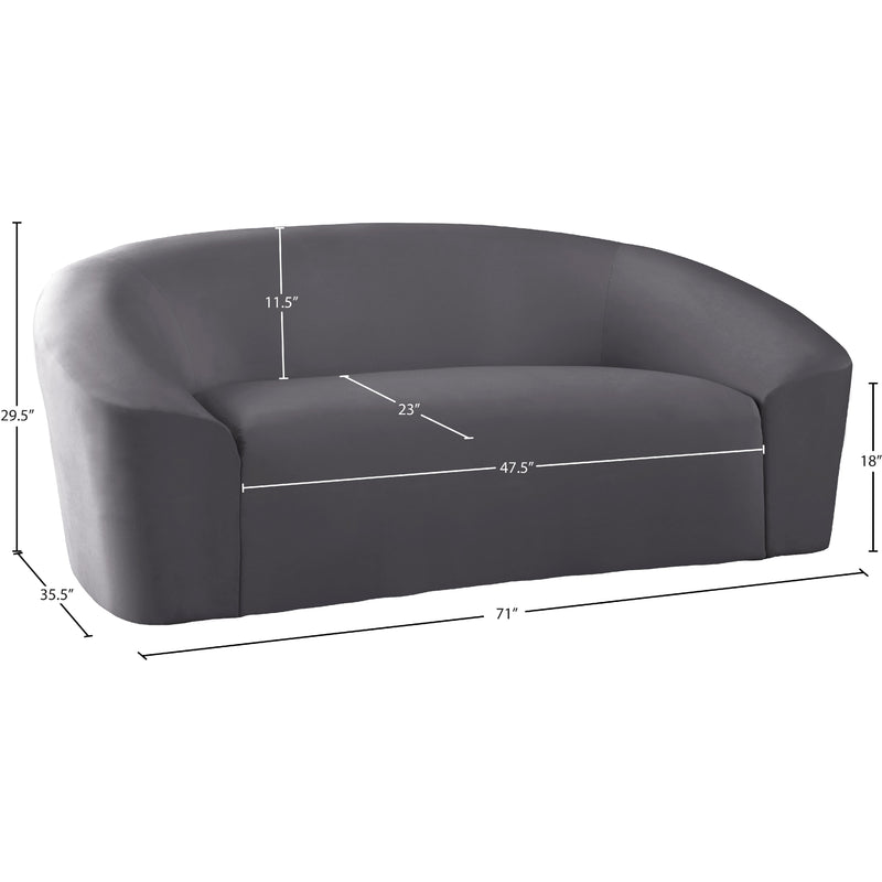 Meridian Riley Grey Velvet Loveseat IMAGE 8