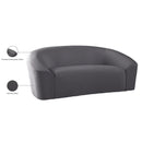 Meridian Riley Grey Velvet Loveseat IMAGE 9