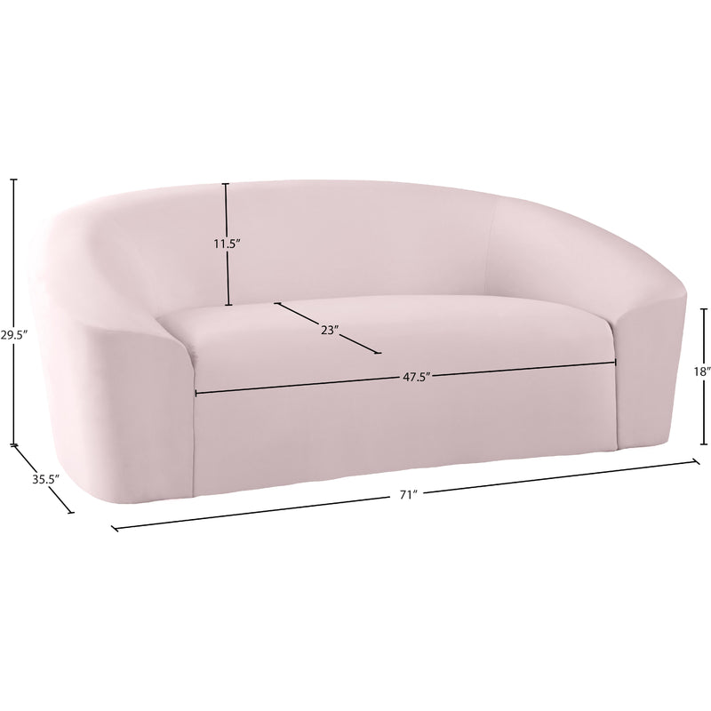 Meridian Riley Pink Velvet Loveseat IMAGE 8