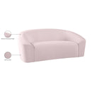 Meridian Riley Pink Velvet Loveseat IMAGE 9