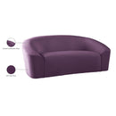 Meridian Riley Purple Velvet Loveseat IMAGE 9