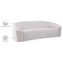 Meridian Riley Cream Velvet Sofa IMAGE 9