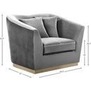 Meridian Arabella Grey Velvet Chair IMAGE 5