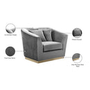 Meridian Arabella Grey Velvet Chair IMAGE 6