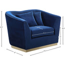 Meridian Arabella Navy Velvet Chair IMAGE 5