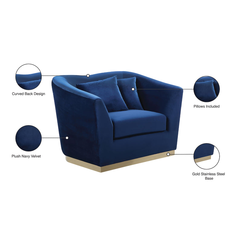 Meridian Arabella Navy Velvet Chair IMAGE 6