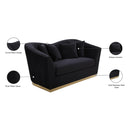 Meridian Arabella Black Velvet Loveseat IMAGE 6