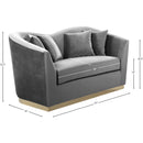 Meridian Arabella Grey Velvet Loveseat IMAGE 5