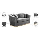 Meridian Arabella Grey Velvet Loveseat IMAGE 6