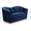 Meridian Arabella Navy Velvet Loveseat IMAGE 5