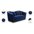 Meridian Arabella Navy Velvet Loveseat IMAGE 6