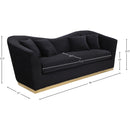 Meridian Arabella Black Velvet Sofa IMAGE 5