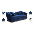 Meridian Arabella Navy Velvet Sofa IMAGE 6