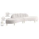 Meridian Divine Cream Velvet 2 pc Sectional IMAGE 7