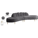Meridian Divine Grey Velvet 2 pc Sectional IMAGE 7