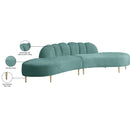 Meridian Divine Mint Velvet 2 pc Sectional IMAGE 7
