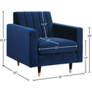 Meridian Lola Navy Velvet Chair IMAGE 5