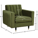 Meridian Lola Olive Velvet Chair IMAGE 5