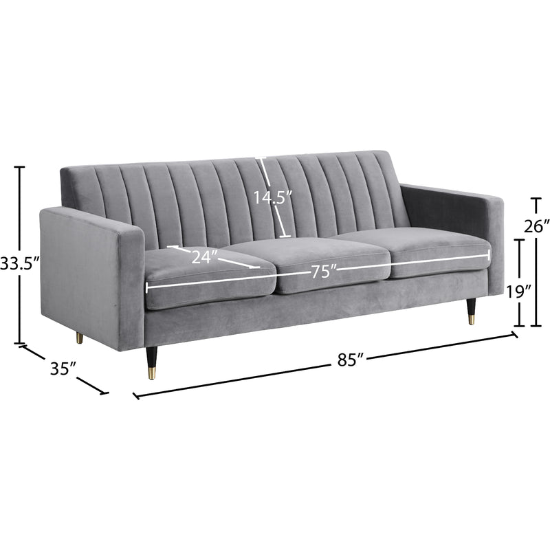 Meridian Lola Grey Velvet Sofa IMAGE 5