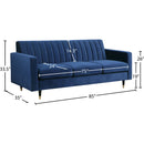 Meridian Lola Navy Velvet Sofa IMAGE 5