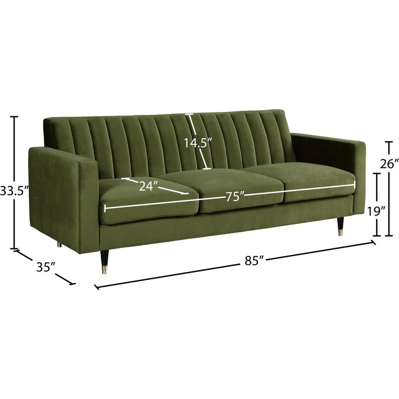 Meridian Lola Olive Velvet Sofa IMAGE 5