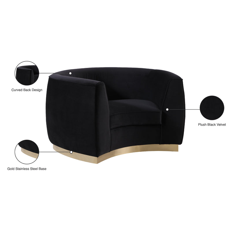 Meridian Julian Black Velvet Chair IMAGE 8