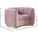 Meridian Julian Pink Velvet Chair IMAGE 7