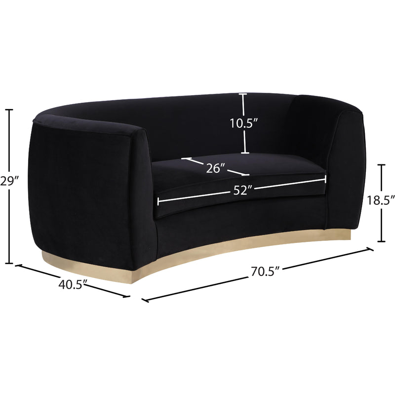 Meridian Julian Black Velvet Loveseat IMAGE 7
