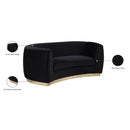 Meridian Julian Black Velvet Loveseat IMAGE 8