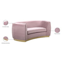Meridian Julian Pink Velvet Loveseat IMAGE 8