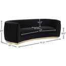 Meridian Julian Black Velvet Sofa IMAGE 7