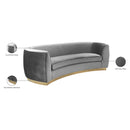 Meridian Julian Grey Velvet Sofa IMAGE 8