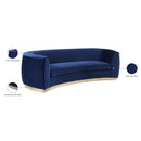 Meridian Julian Navy Velvet Sofa IMAGE 8