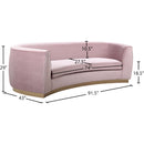 Meridian Julian Pink Velvet Sofa IMAGE 7