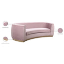 Meridian Julian Pink Velvet Sofa IMAGE 8